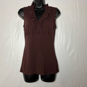 5/$30Boston proper women‎ sleeveless brown blouse size XS